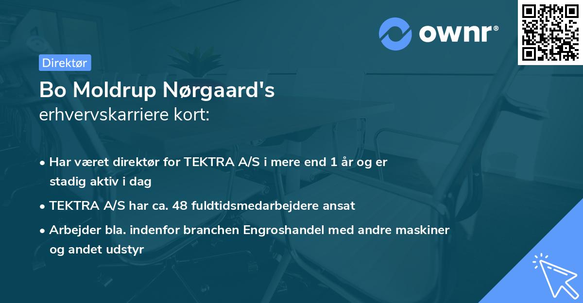 Bo Moldrup Nørgaard's erhvervskarriere kort