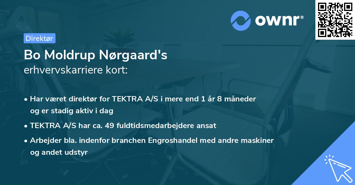 Bo Moldrup Nørgaard's erhvervskarriere kort