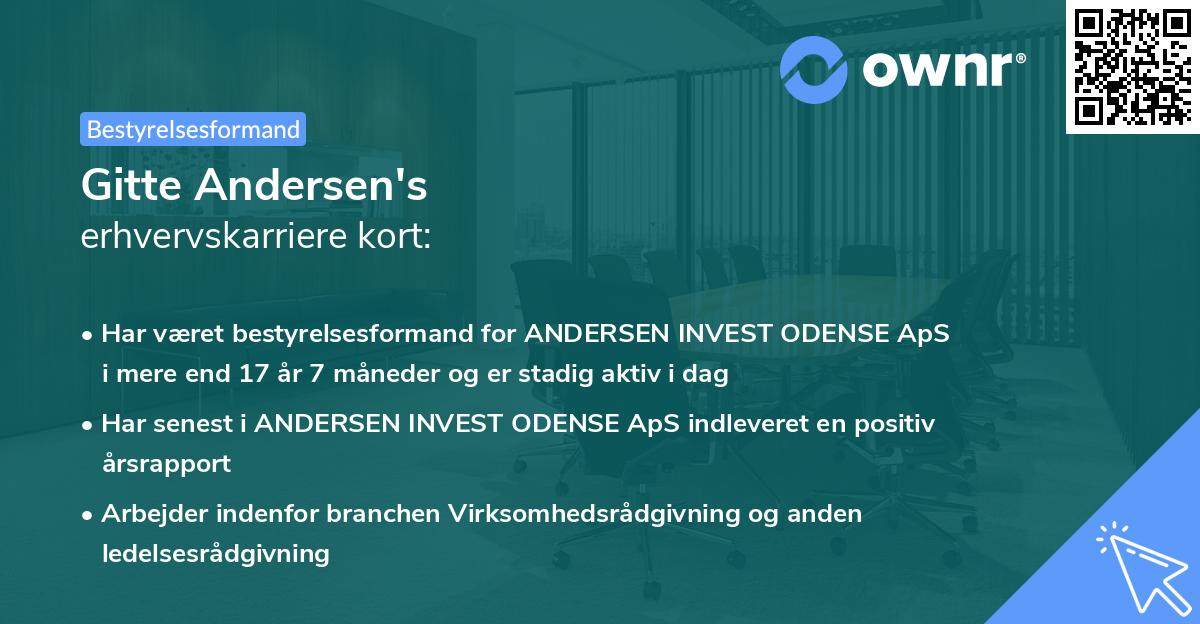 Gitte Andersen's erhvervskarriere kort