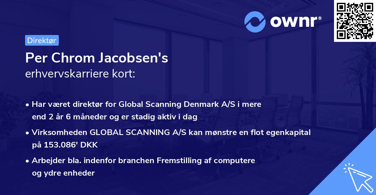 Per Chrom Jacobsen's erhvervskarriere kort