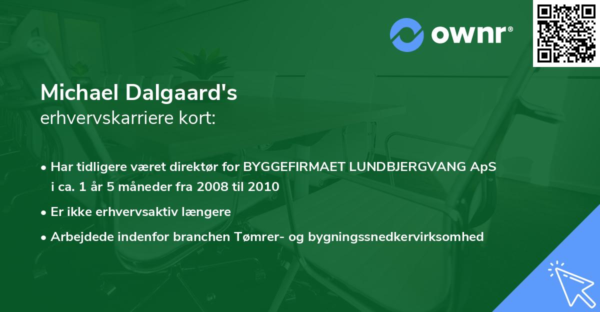 Michael Dalgaard's erhvervskarriere kort