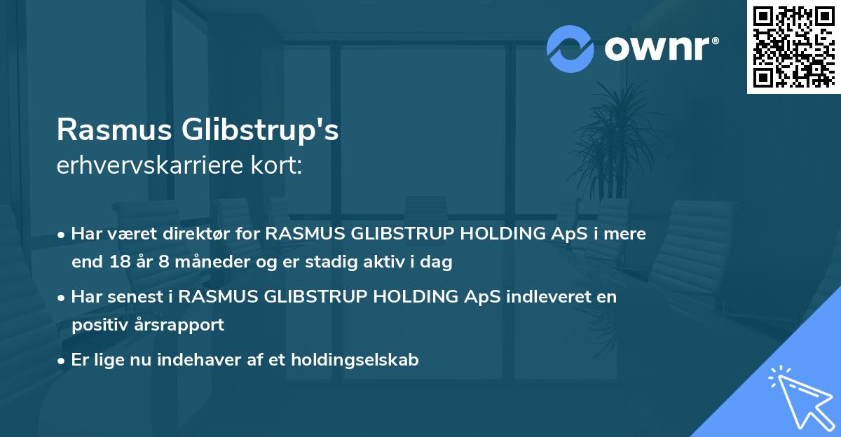 Rasmus Glibstrup's erhvervskarriere kort