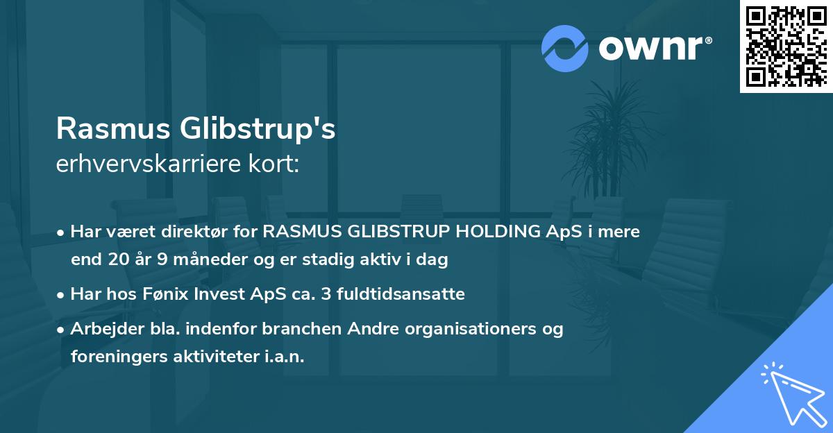 Rasmus Glibstrup's erhvervskarriere kort