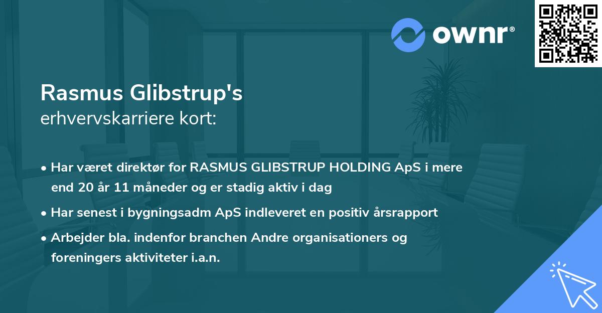 Rasmus Glibstrup's erhvervskarriere kort