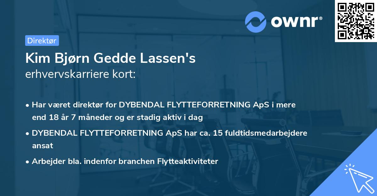 Kim Bjørn Gedde Lassen's erhvervskarriere kort
