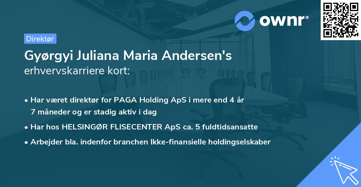 Gyørgyi Juliana Maria Andersen's erhvervskarriere kort
