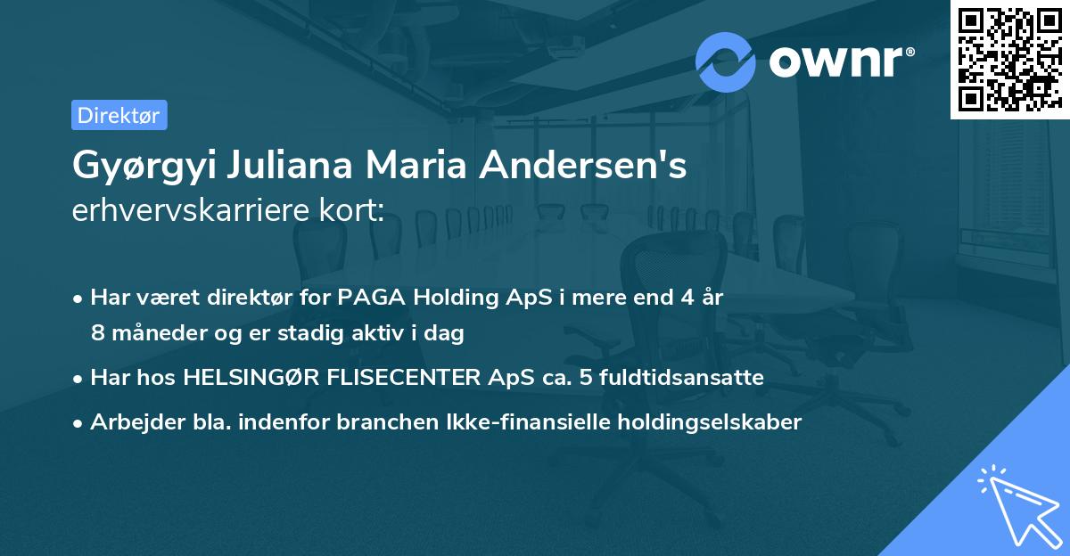 Gyørgyi Juliana Maria Andersen's erhvervskarriere kort