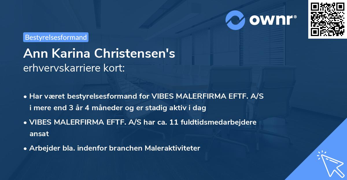 Ann Karina Christensen's erhvervskarriere kort