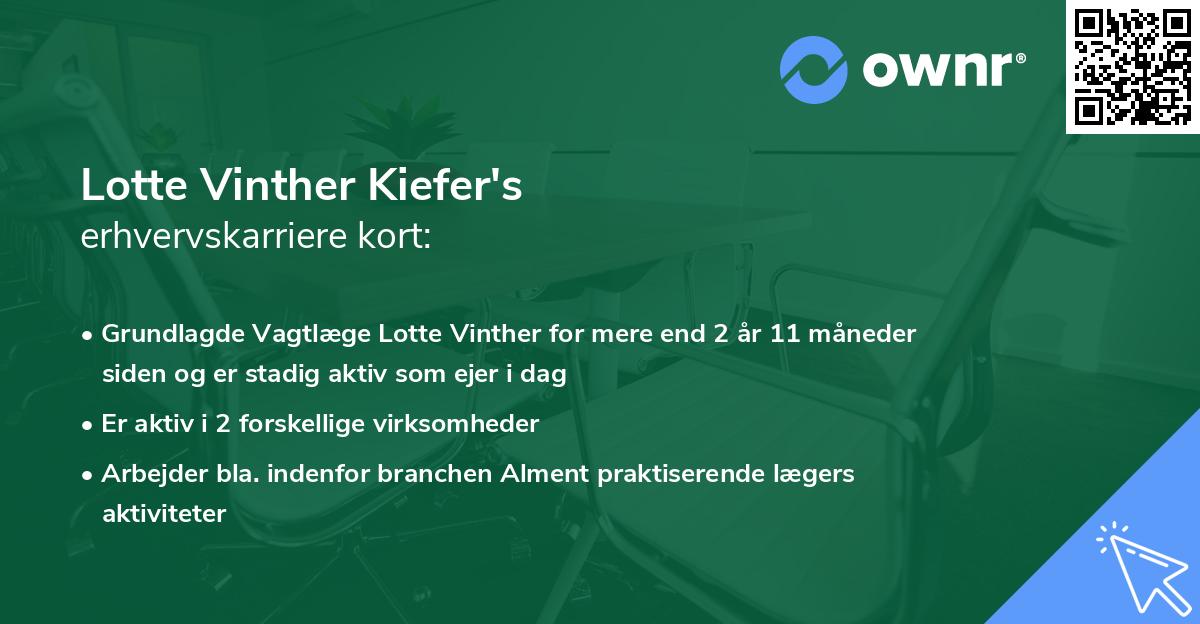 Lotte Vinther Kiefer's erhvervskarriere kort