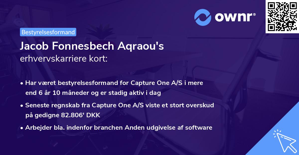 Jacob Fonnesbech Aqraou's erhvervskarriere kort