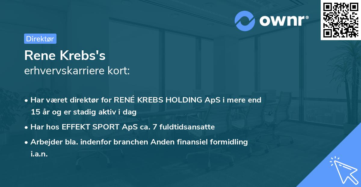 Rene Krebs's erhvervskarriere kort