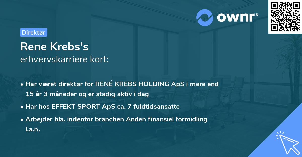 Rene Krebs's erhvervskarriere kort