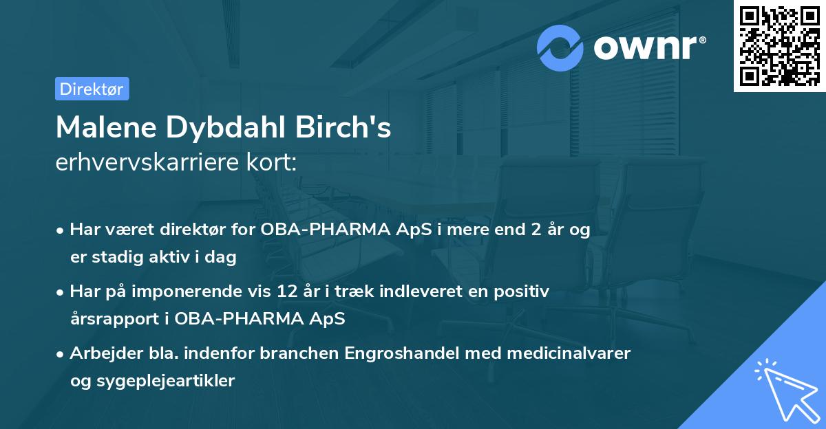 Malene Dybdahl Birch's erhvervskarriere kort