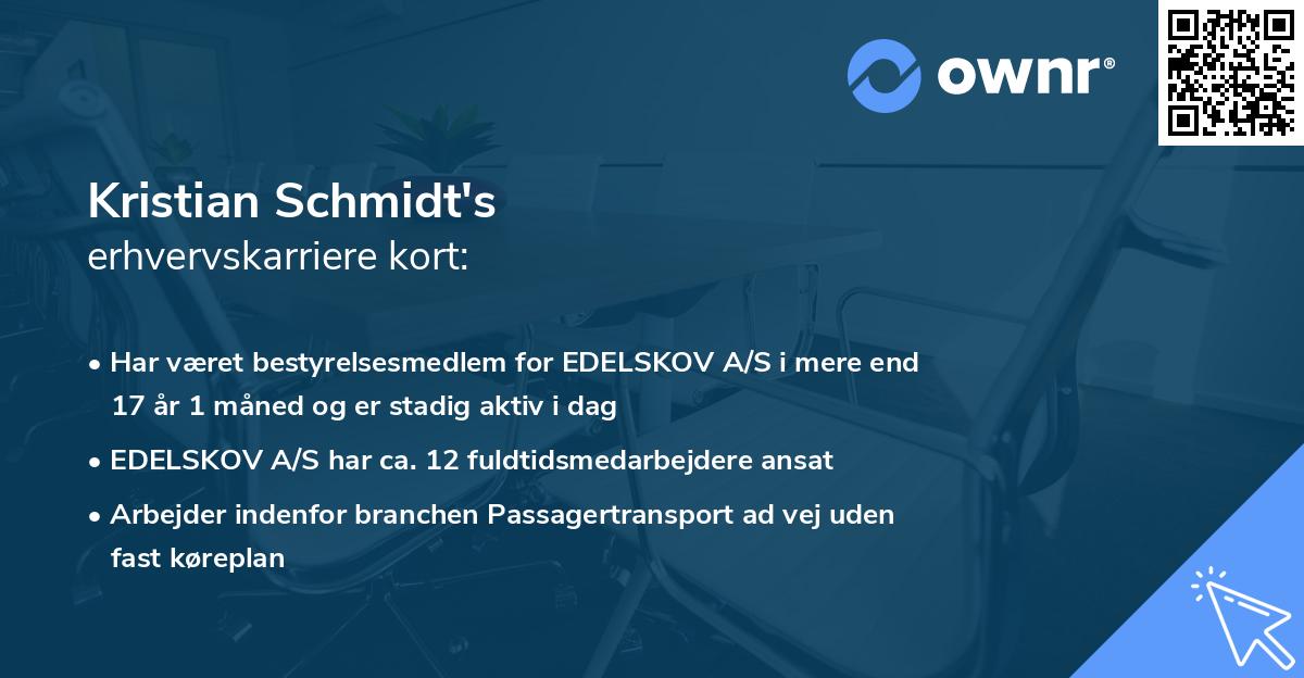 Kristian Schmidt's erhvervskarriere kort