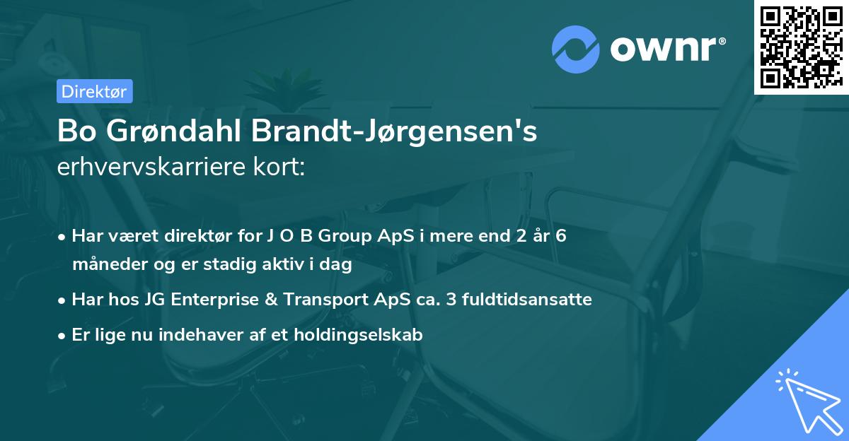 Bo Grøndahl Brandt-Jørgensen's erhvervskarriere kort