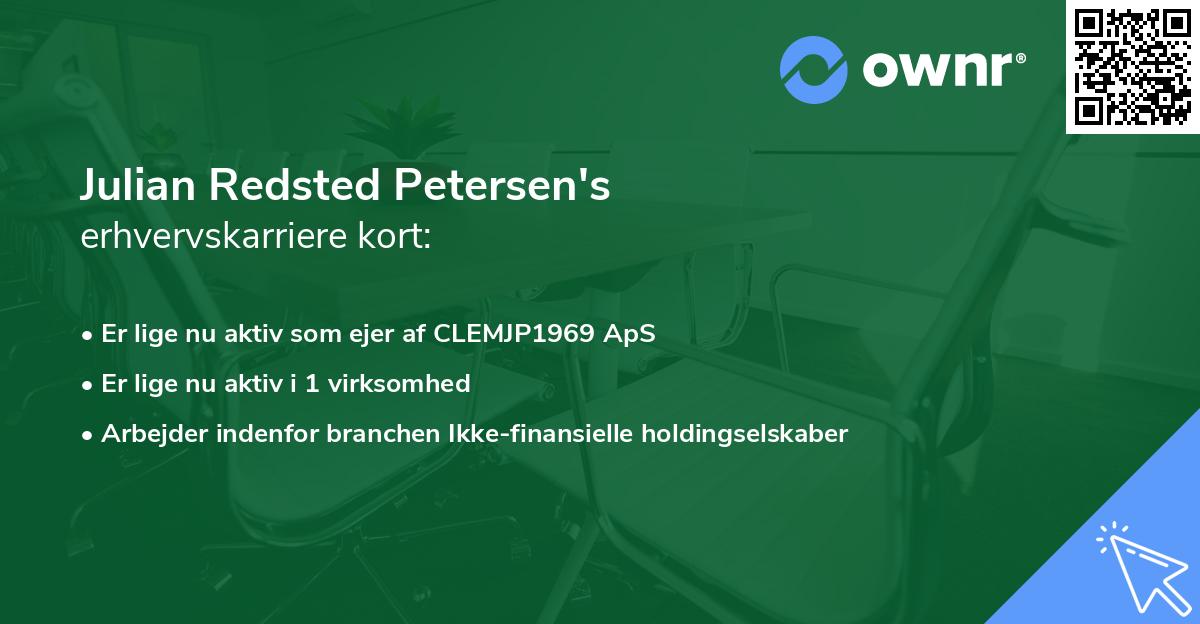 Julian Redsted Petersen's erhvervskarriere kort