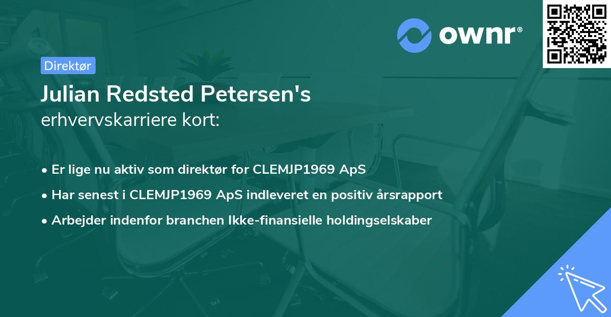 Julian Redsted Petersen's erhvervskarriere kort