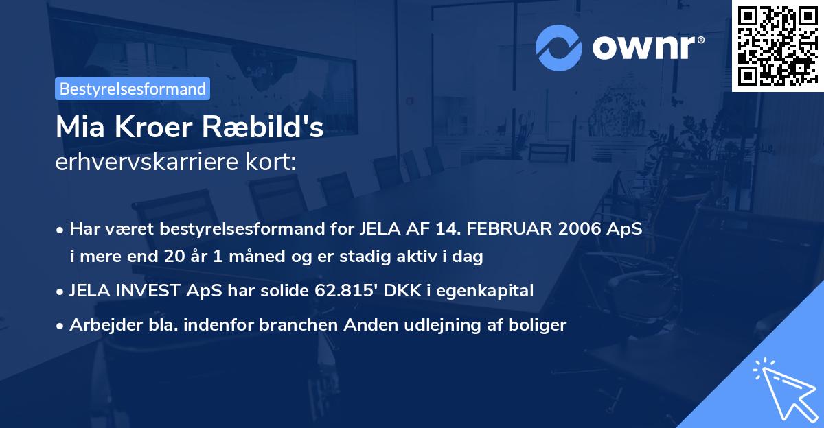 Mia Kroer Ræbild's erhvervskarriere kort