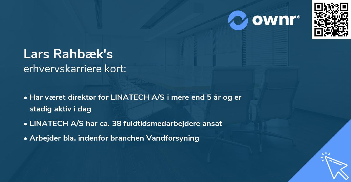 Lars Rahbæk's erhvervskarriere kort