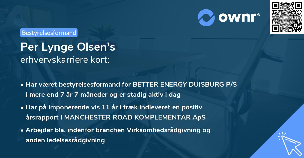 Per Lynge Olsen's erhvervskarriere kort