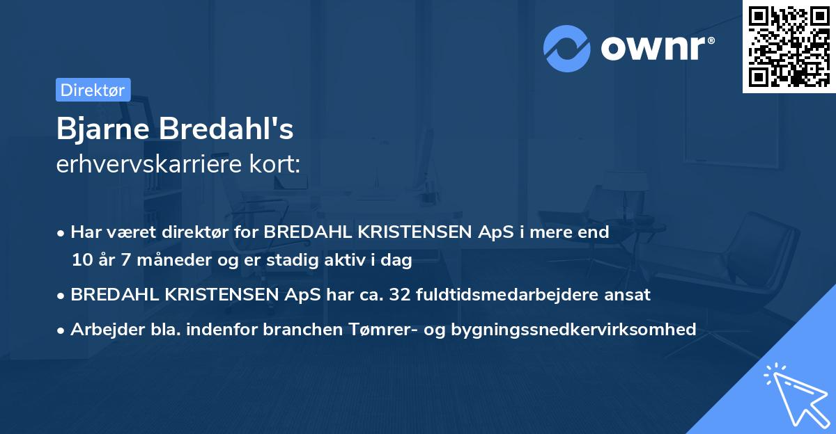 Bjarne Bredahl's erhvervskarriere kort