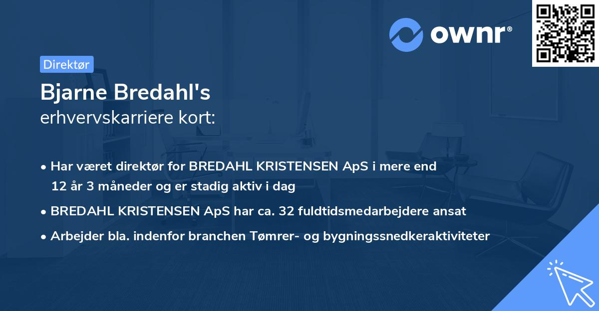 Bjarne Bredahl's erhvervskarriere kort