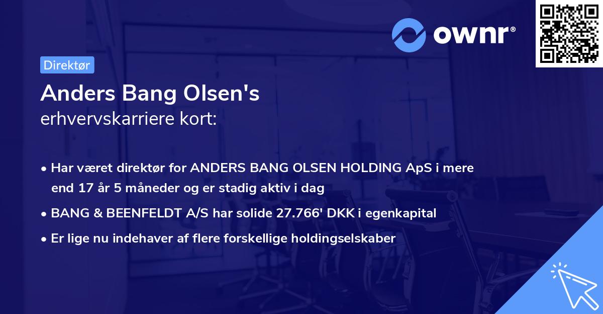 Anders Bang Olsen's erhvervskarriere kort
