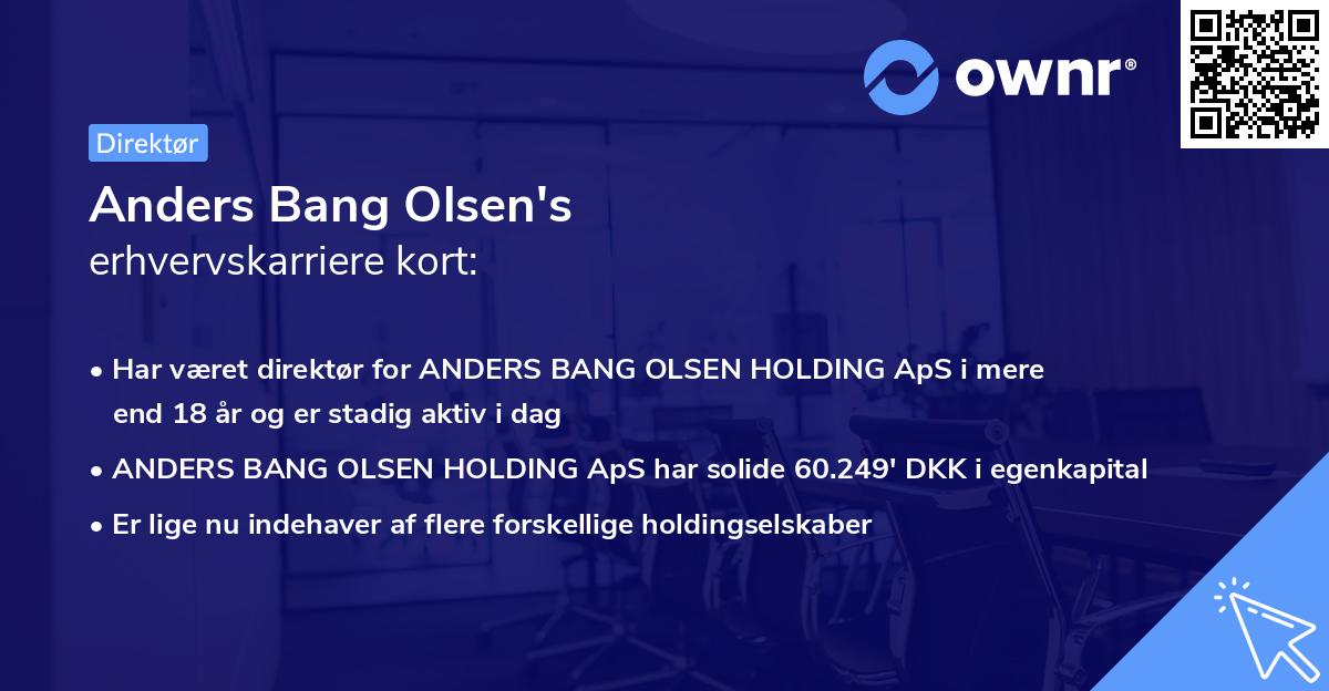 Anders Bang Olsen's erhvervskarriere kort