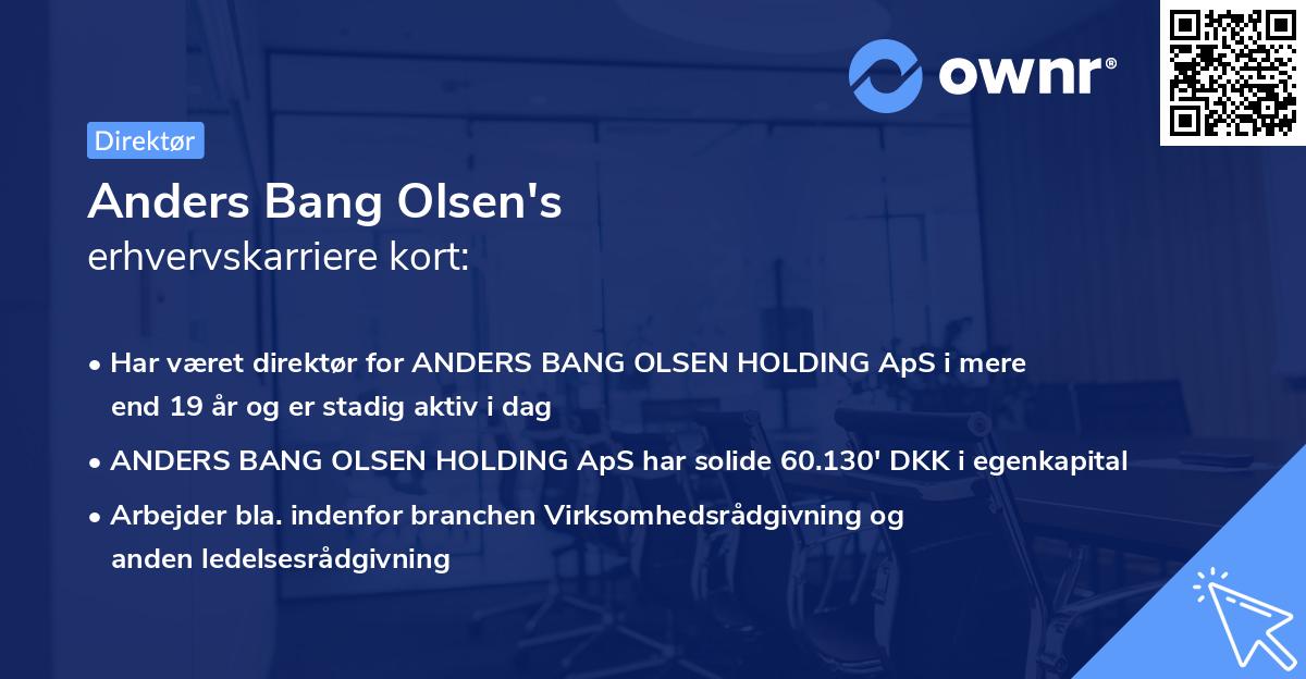 Anders Bang Olsen's erhvervskarriere kort