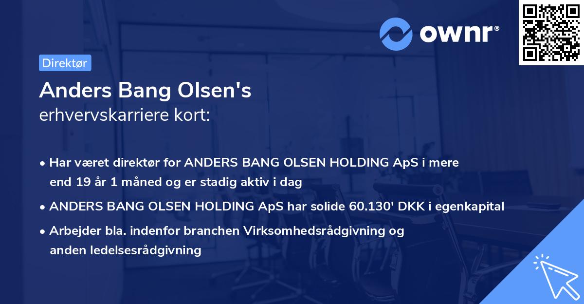 Anders Bang Olsen's erhvervskarriere kort