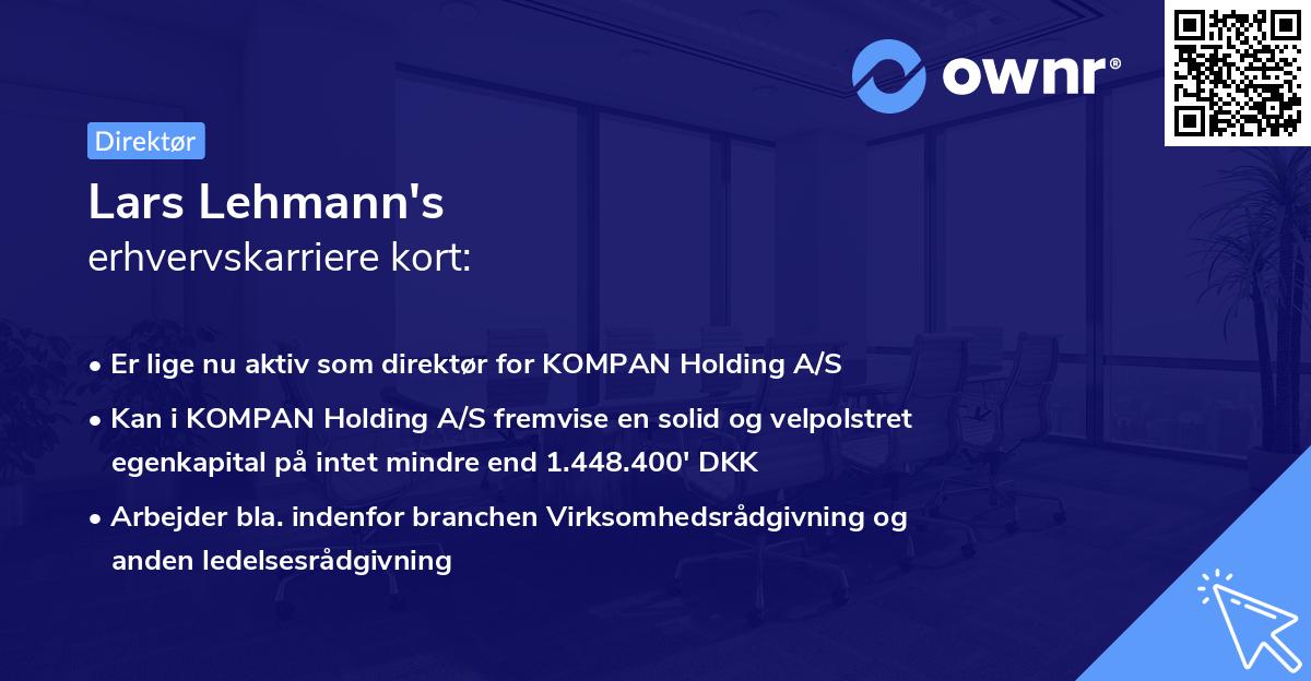 Lars Lehmann's erhvervskarriere kort