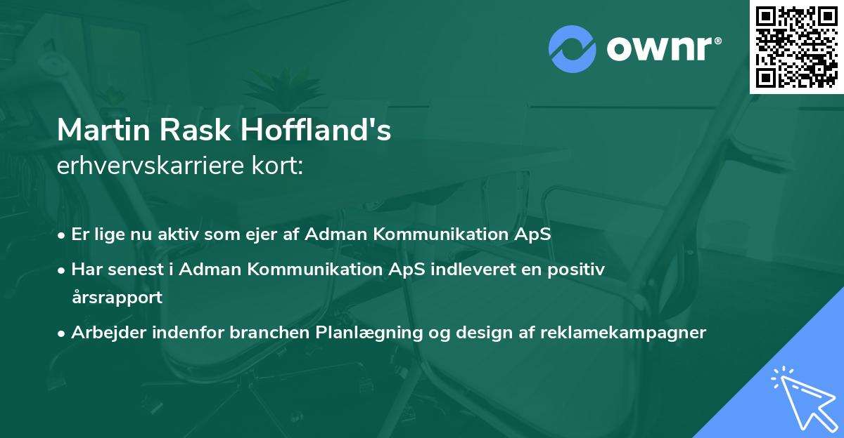 Martin Rask Hoffland's erhvervskarriere kort