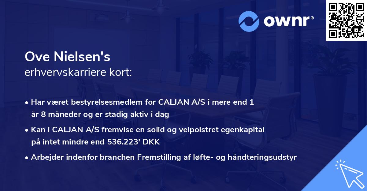 Ove Nielsen's erhvervskarriere kort