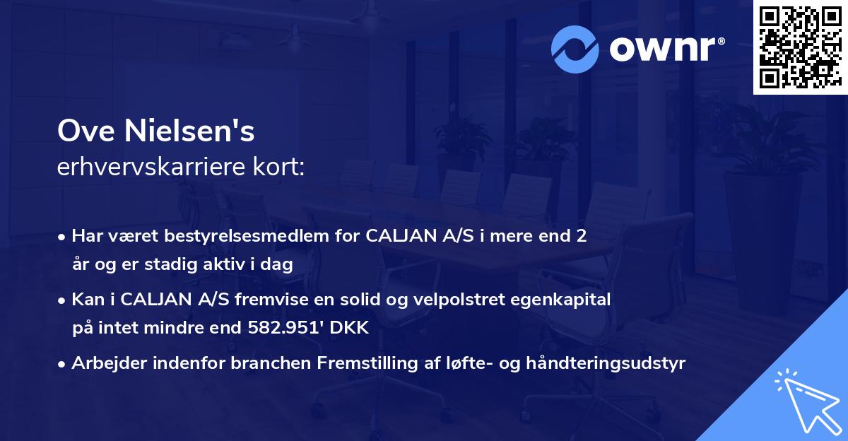 Ove Nielsen's erhvervskarriere kort