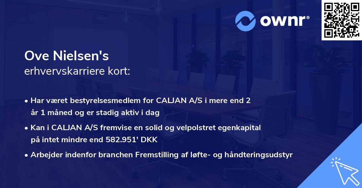 Ove Nielsen's erhvervskarriere kort