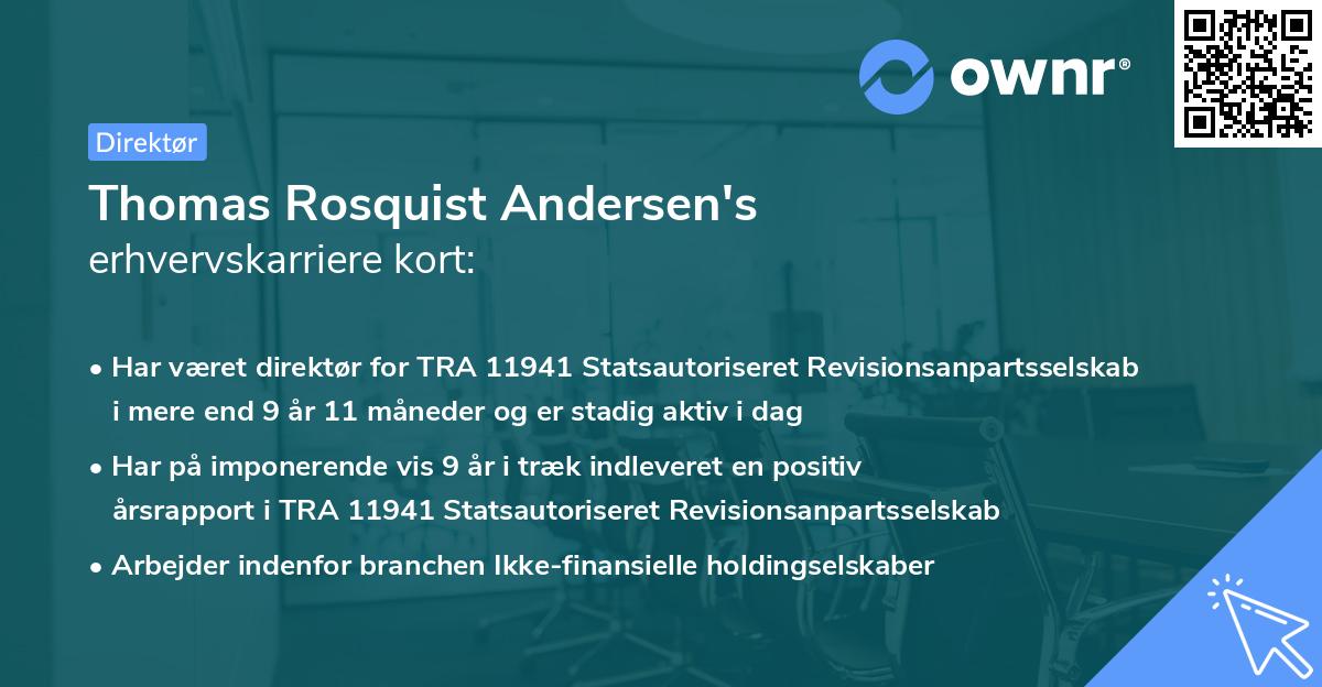 Thomas Rosquist Andersen's erhvervskarriere kort
