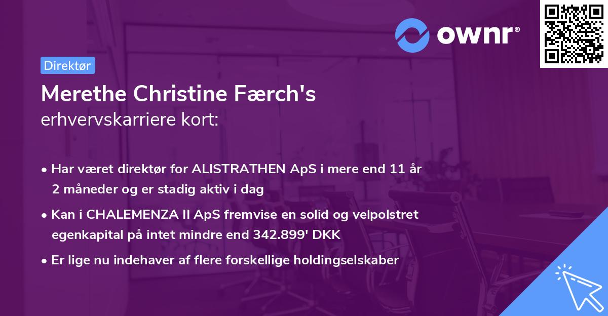 Merethe Christine Færch's erhvervskarriere kort