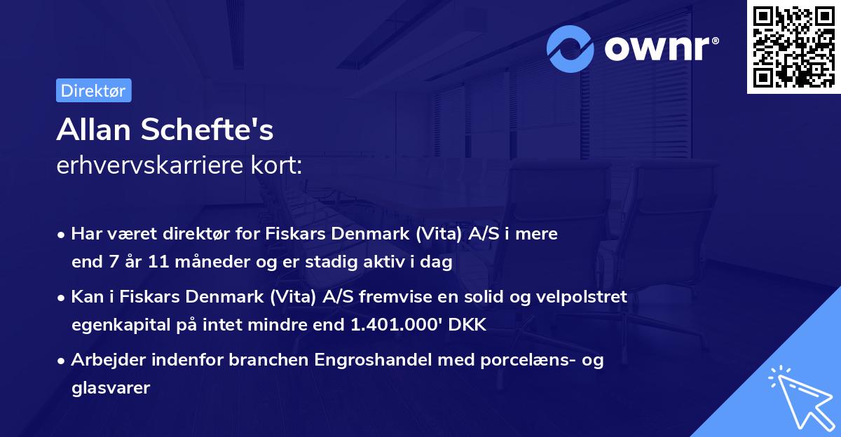 Allan Schefte's erhvervskarriere kort