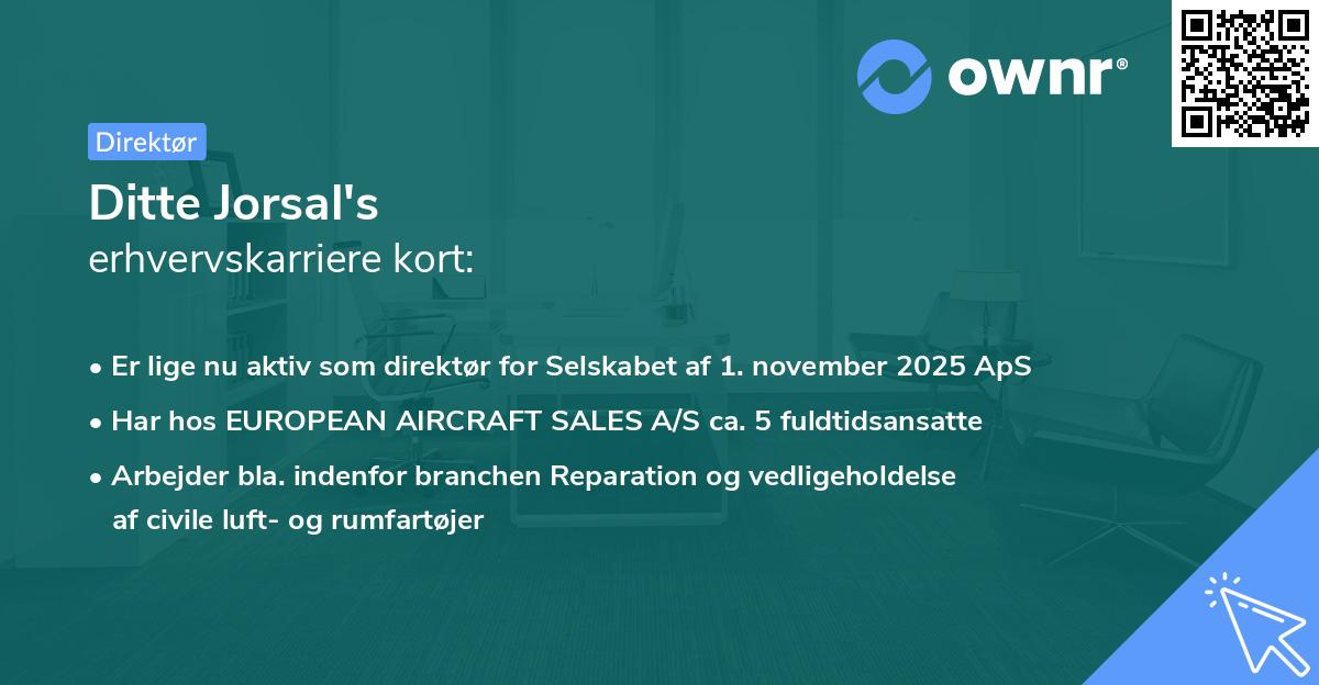 Ditte Jorsal's erhvervskarriere kort