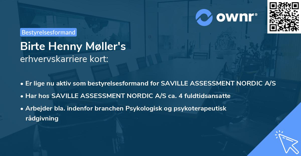 Birte Henny Møller's erhvervskarriere kort