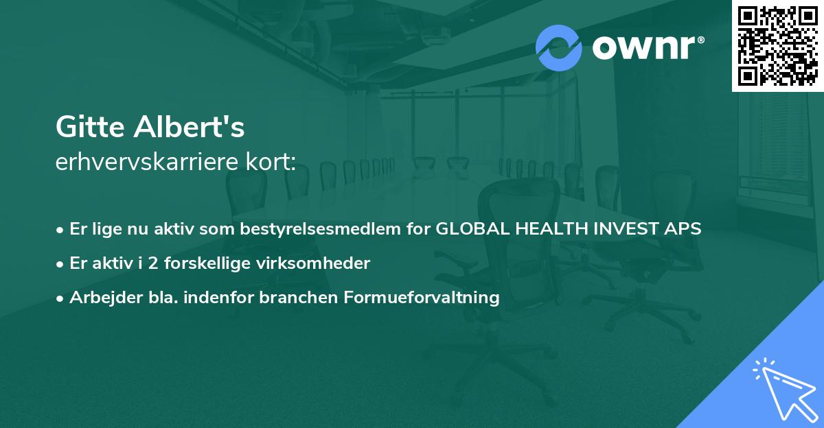 Gitte Albert's erhvervskarriere kort