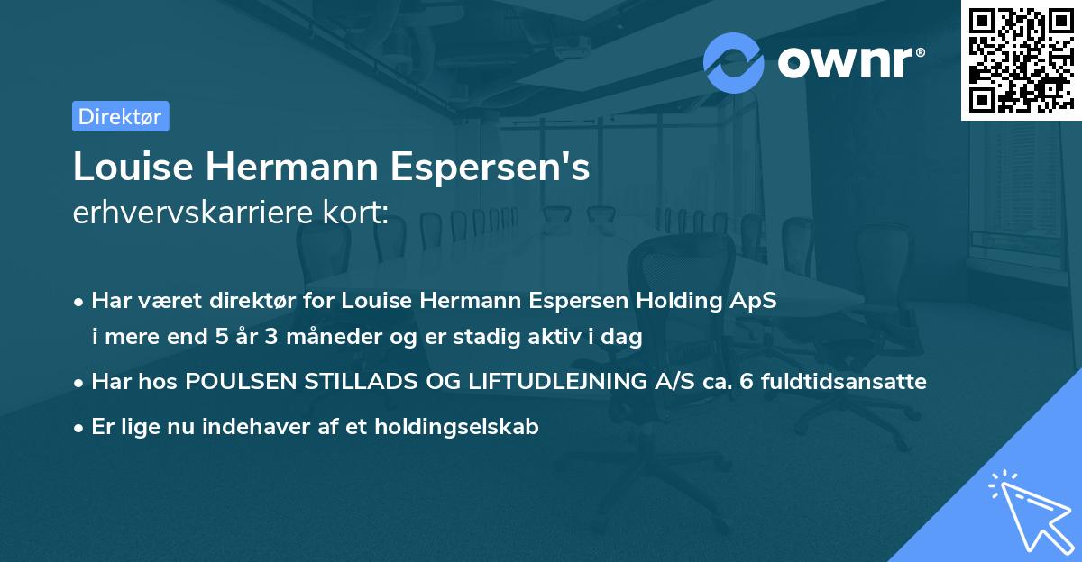 Louise Hermann Espersen's erhvervskarriere kort