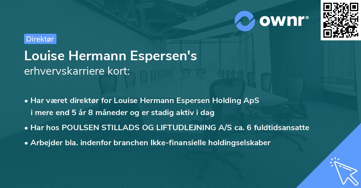 Louise Hermann Espersen's erhvervskarriere kort