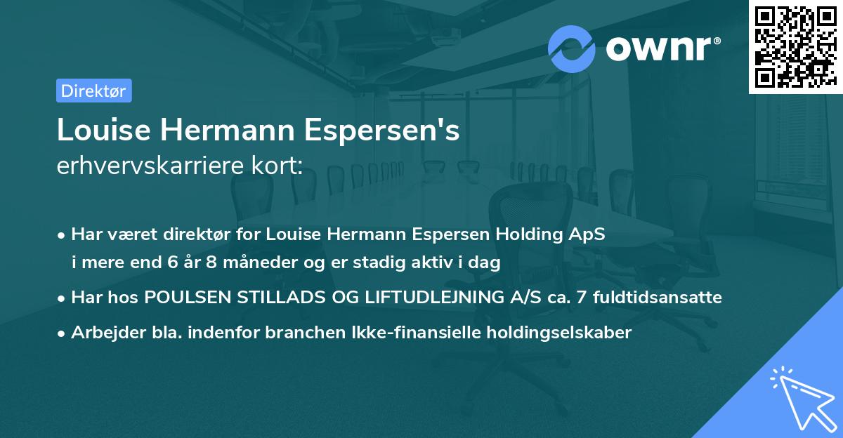 Louise Hermann Espersen's erhvervskarriere kort