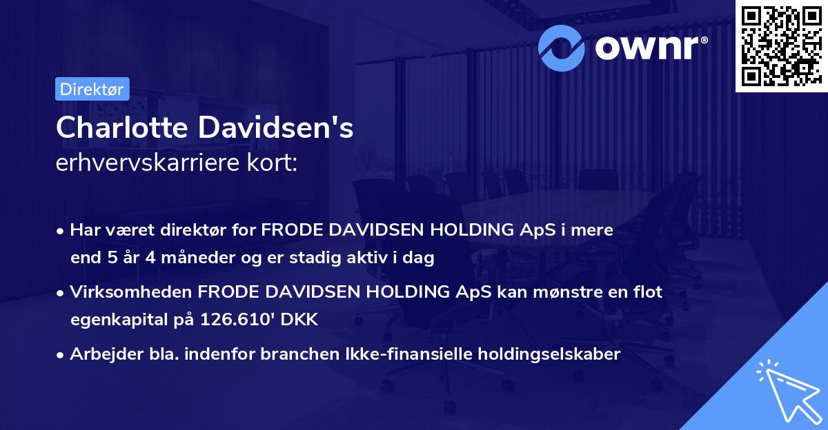 Charlotte Davidsen's erhvervskarriere kort