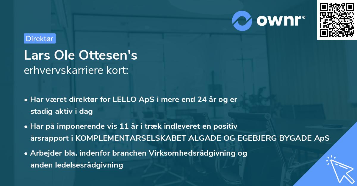 Lars Ole Ottesen's erhvervskarriere kort