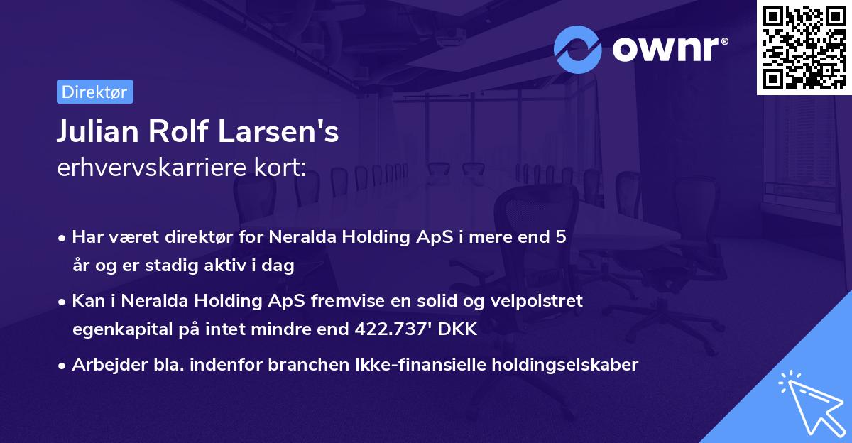 Julian Rolf Larsen's erhvervskarriere kort