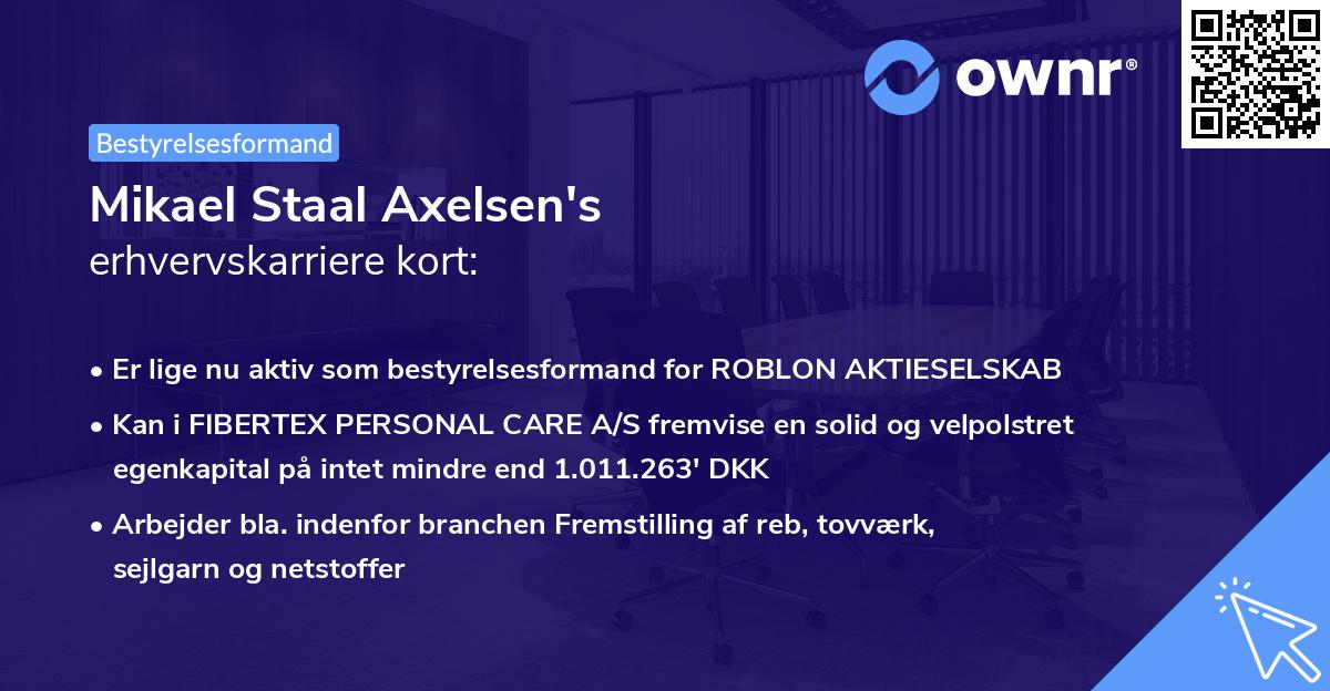 Mikael Staal Axelsen's erhvervskarriere kort
