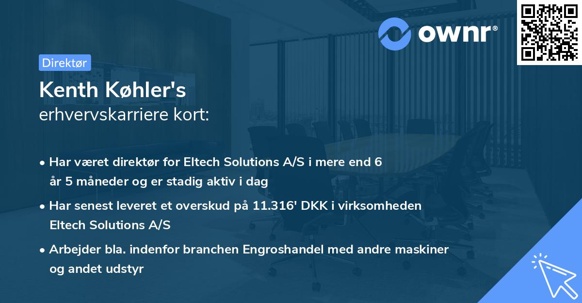 Kenth Køhler's erhvervskarriere kort
