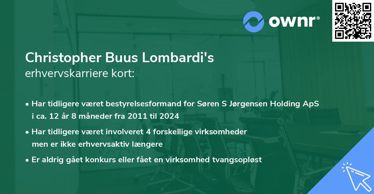 Christopher Buus Lombardi's erhvervskarriere kort